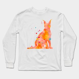 Caracal Watercolor Painting Long Sleeve T-Shirt